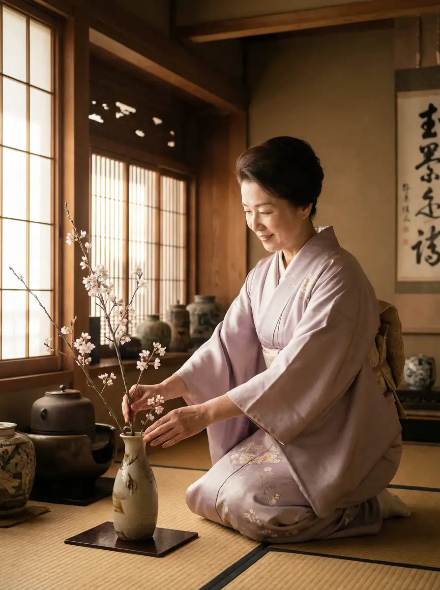 一位优雅的 山河令36集全集 在和室中插花